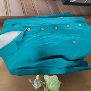 GREEN Linen Pantsuit